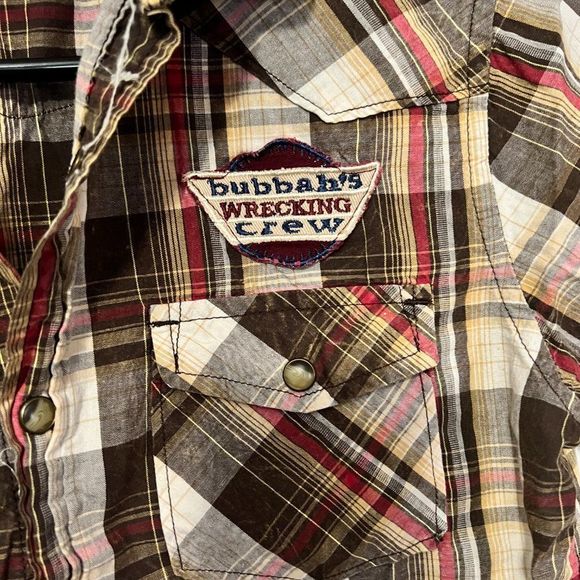 Boy's Overdrive Clothing Western Style Button Down Short Sleeve Shirt - Picture 3 of 4